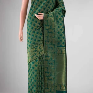Green Dual Tone Kanchipuram Silk Saree(2)