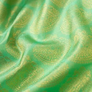 Green Kanchipuram Silk Saree - Image 6