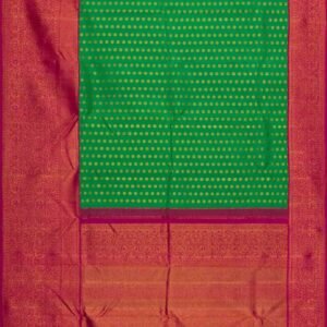 Green Kanchipuram Silk Saree - Image 4