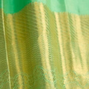 Green Kanchipuram Silk Saree - Image 4