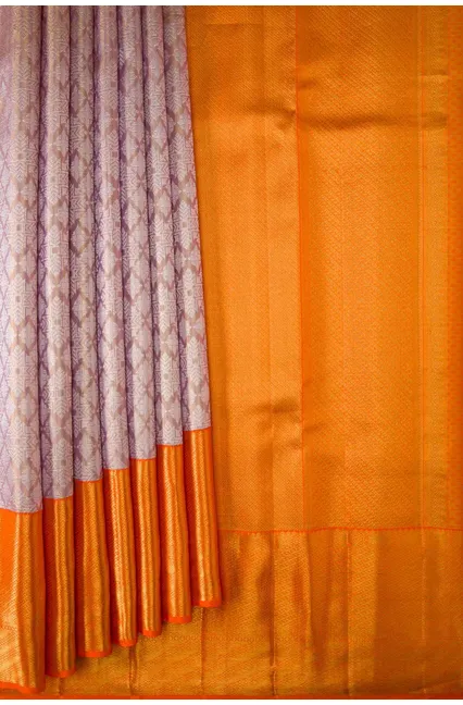 Lavender Kanchipuram Tissue Silk Saree