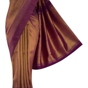 Magenta Dual Tone Kanchipuram Tissue Silk Saree - Image 2