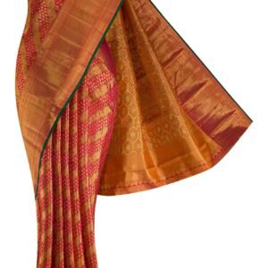 Orange Kanchipuram Silk Saree - Image 2
