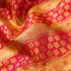 Orange Kanchipuram Silk Saree - Image 4