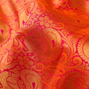 Pure Silk Pure Zari Orange Kanchipuram Saree(3)