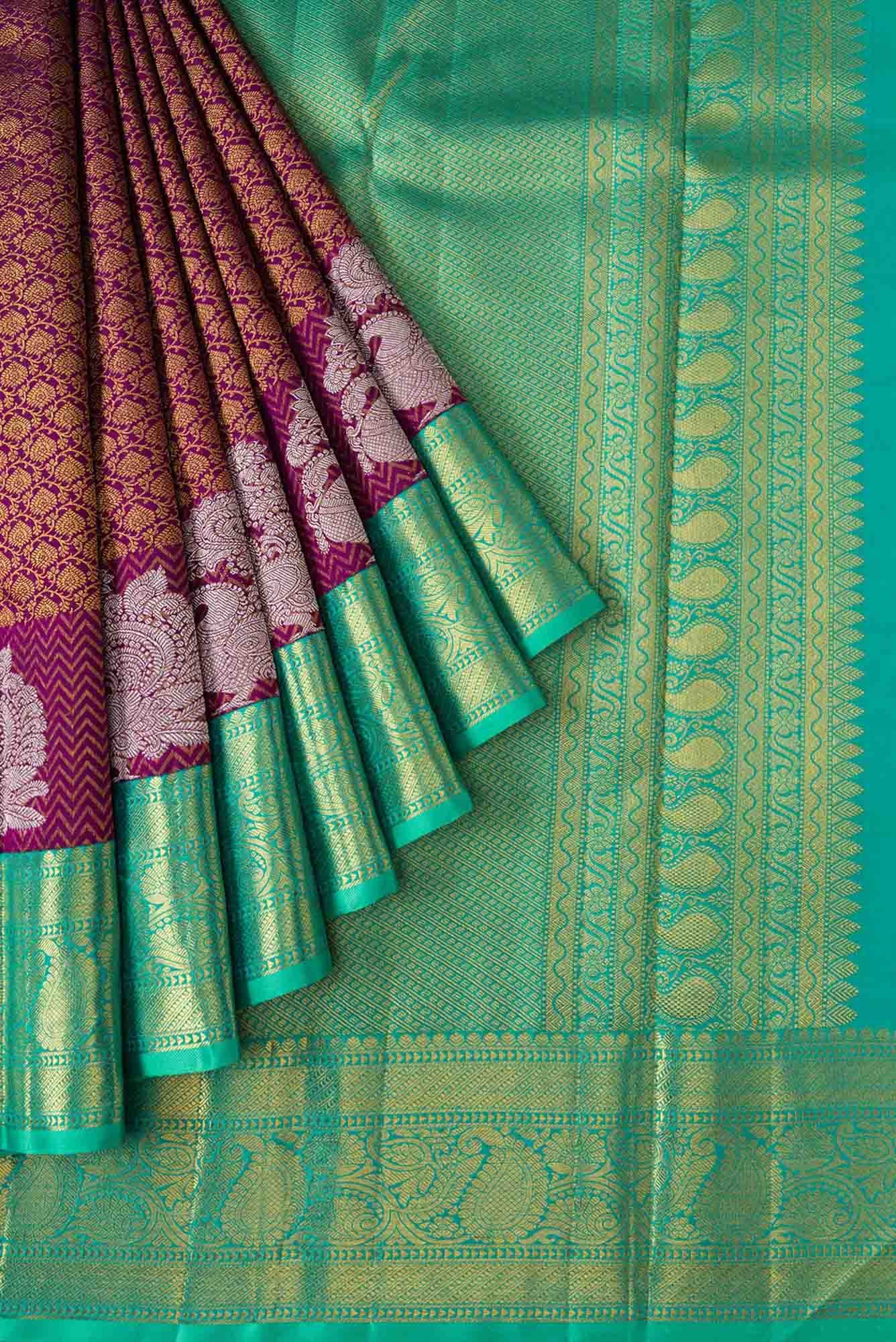 Purple Kanchipuram Silk Saree