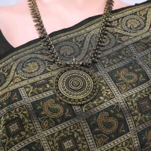 Black Banarasi Silk Saree - Image 2