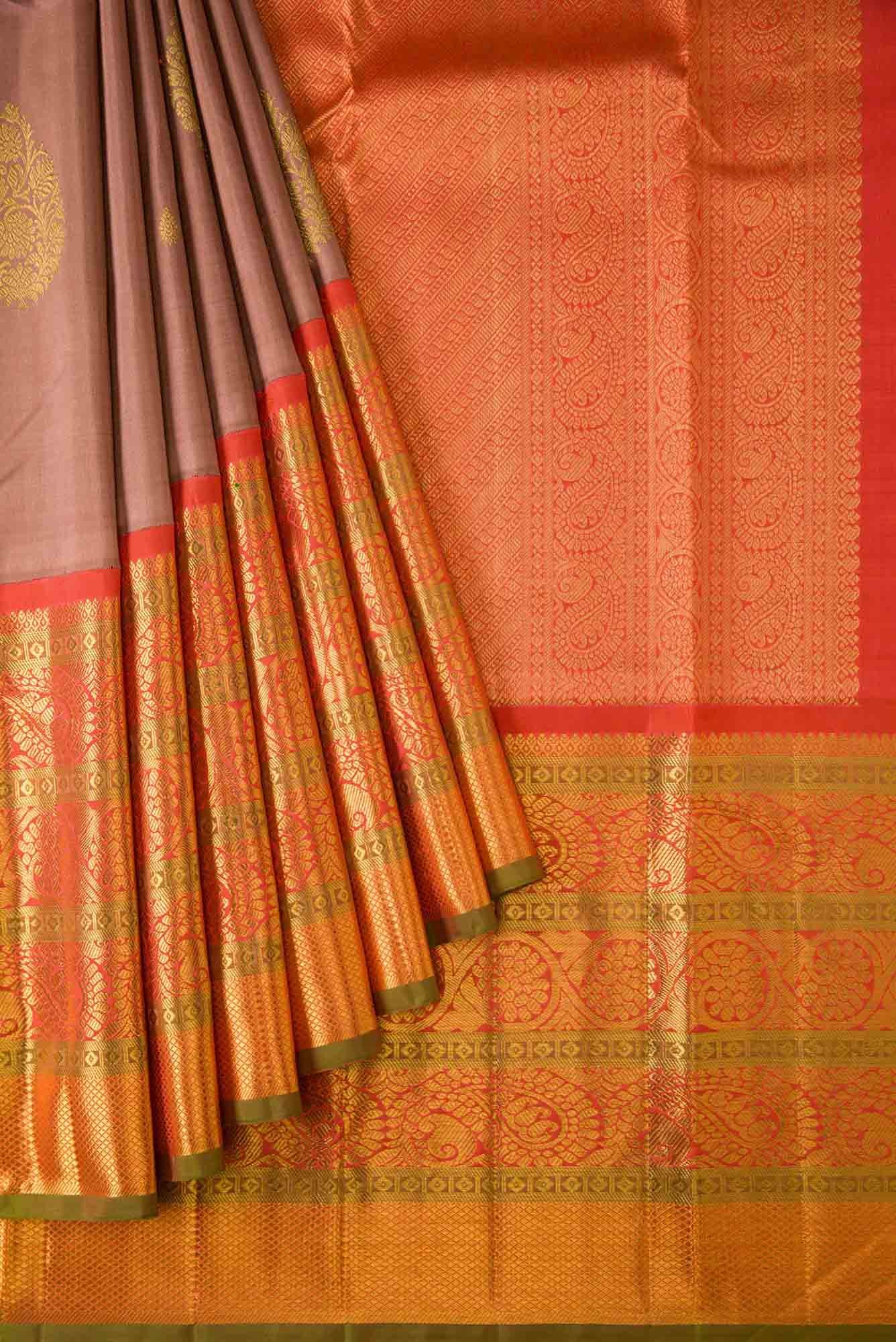Brown Kanchipuram Silk Saree