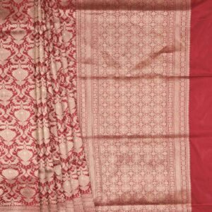 Maroon Banarasi Silk Saree - Image 4