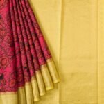 Pink and Black Kanchipuram Silk Saree