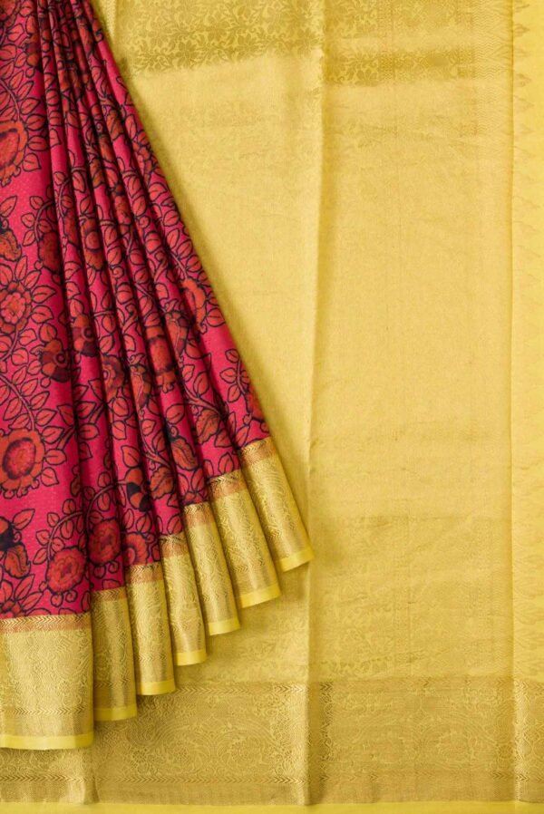 Pink and Black Kanchipuram Silk Saree Pink and Black Kanchipuram Silk Saree